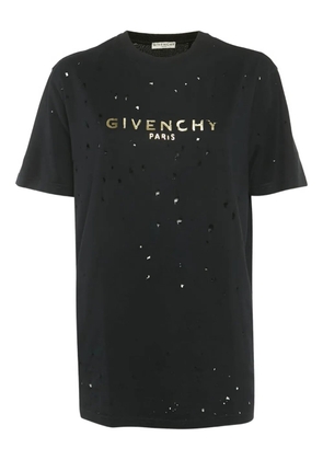Givenchy Pre-Owned distressed logo-print T-shirt - Black