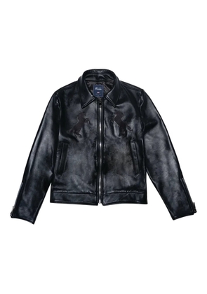 United Rivers Chesapeake River horse-motif leather jacket - Black