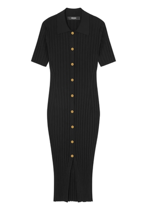 Versace knitted midi shirt dress - Black