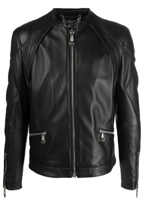 Philipp Plein zip-through biker jacket - Black