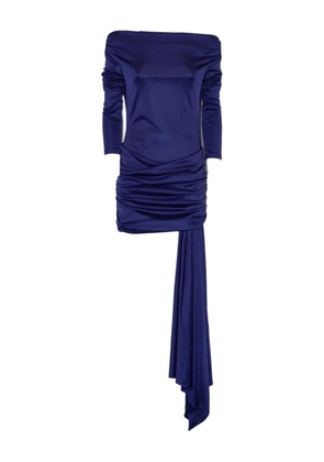 THE ANDAMANE Wendell draped off-the-shoulder mini dress - Blue