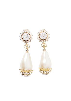 Valentino Garavani VLogo Signature crystal-embellished pearl earrings - White