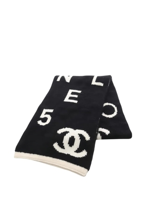 CHANEL Pre-Owned 1986-1988 logo scarf - Black