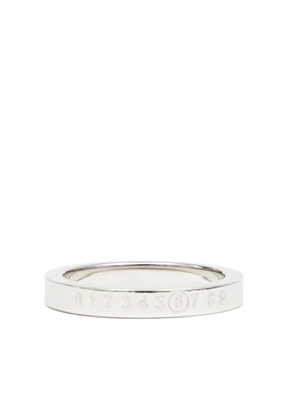 MM6 Maison Margiela Numeric engraved polished ring - Silver