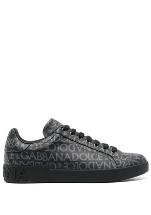 Dolce & Gabbana Portofino coated jacquard sneakers - Black
