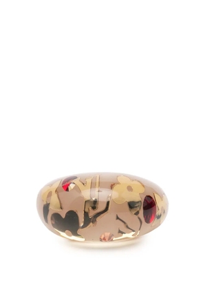 Louis Vuitton Pre-Owned 2011 Resin and Crystal Monogram Inclusion Ring costume ring - Brown