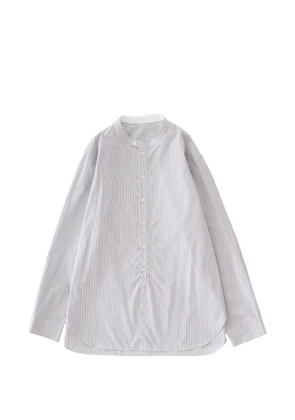 Studio Nicholson Nick shadow stripe grandad collar shirt - White