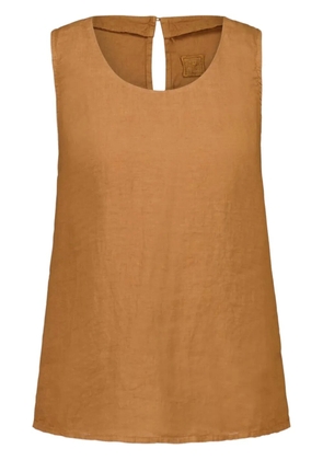 120% Lino sleeveless linen top - Brown