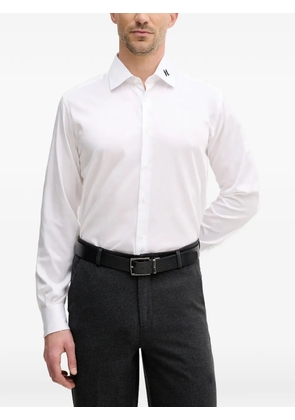 Karl Lagerfeld embroidered-logo collar shirt - White
