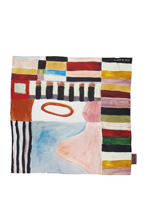 ALEMAIS logo-print scarf - Neutrals