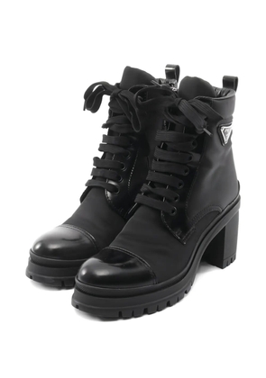Prada Pre-Owned 2010s leather lace-up boots - Black
