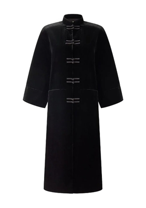 Shanghai Tang velvet-effect frog-fastening coat - Black