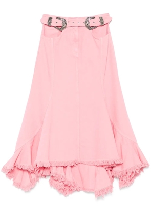 Marques'Almeida belt-embellishment flared midi skirt - Pink
