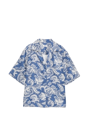 SANDRO printed short-sleeve shirt - Blue