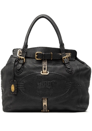 Fendi Pre-Owned 2000-2010 Large Leather Selleria Villa Borghese tote bag - Black