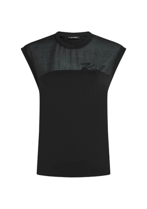 Karl Lagerfeld signature-detail tank top - Black