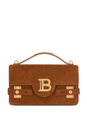 Balmain B-Buzz 24 suede shoulder bag - Brown