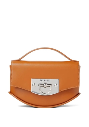 Durazzi Milano curved leather handbag - Brown