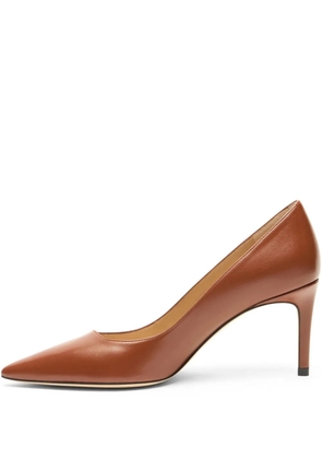 Stuart Weitzman 75mm Stuart Power 75 pointed-toe leather pumps - Brown