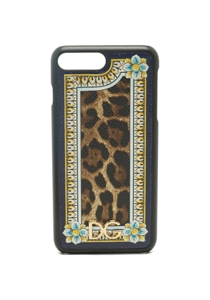 Dolce & Gabbana Pre-Owned iphone 7 leopard-print phone case - Black