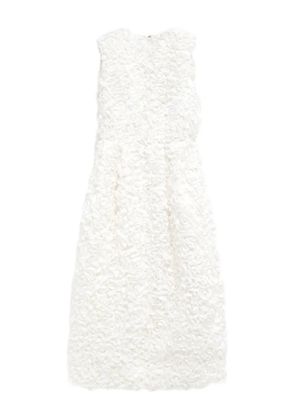 Comme Des Garçons floral-appliqué midi dress - White