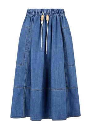 TOMBOY drawstring denim midi skirt - Blue