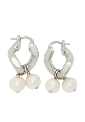 Jil Sander pearl-embellished drop earrings - Grey