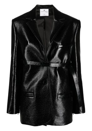 Courrèges strap-detail patent-finish jacket - Black
