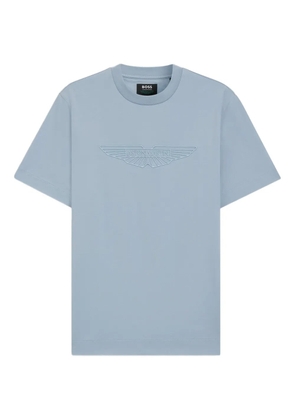 BOSS xAston Martin embossed-embroidered logo T-shirt - Blue