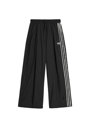 Y-3 logo-print 3-stripe trousers - Black