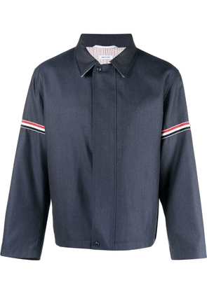 Thom Browne signature-stripe detail shirt jacket - Blue