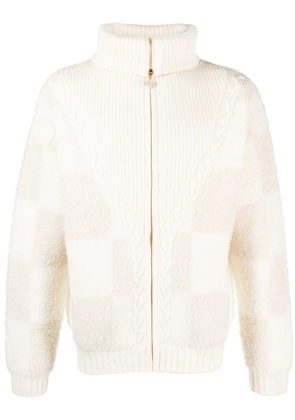 Casablanca checked bouclé cardigan - White