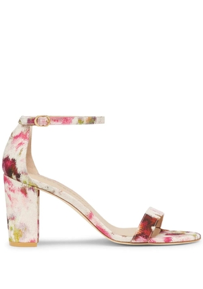 Stuart Weitzman 70mm Nearly floral-print jacquard sandals - Red
