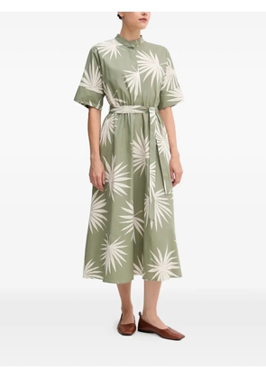 OUI buttoned print midi dress - Green