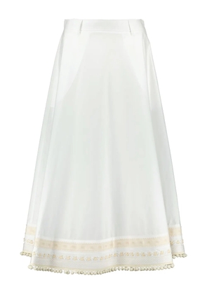 Moschino embroidered a-line skirt - White