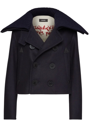 DSQUARED2 double-breasted cropped peacoat - Blue