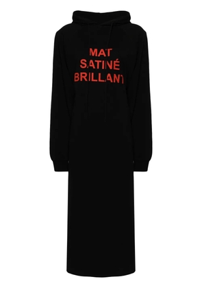 MM6 Maison Margiela slogan-print drawstring hoodie - Black
