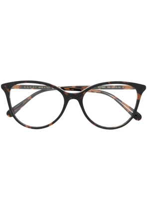 Gucci Eyewear tortoiseshell round-frame glasses - Brown