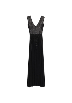 Norma Kamali sequin-embellished V-neck maxi dress - Black