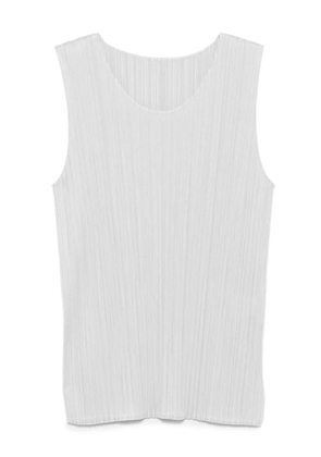 Pleats Please Issey Miyake pleated sleeveless top - Grey