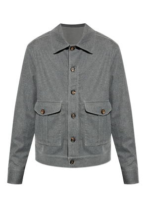 Eleventy button-fastening flap-pocket jacket - Grey