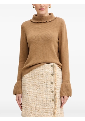 LUISA SPAGNOLI ruffled sweater - Brown