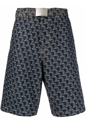 Lanvin geometric-print bermuda shorts - Blue
