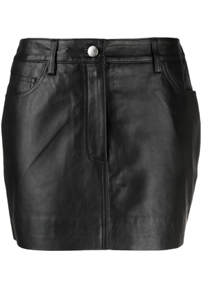 REMAIN leather straight miniskirt - Black
