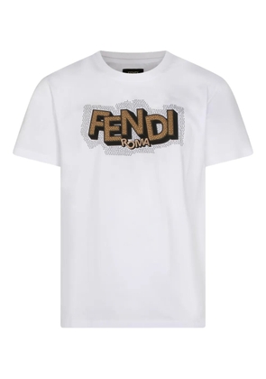 FENDI rhinestone-print T-shirt - White