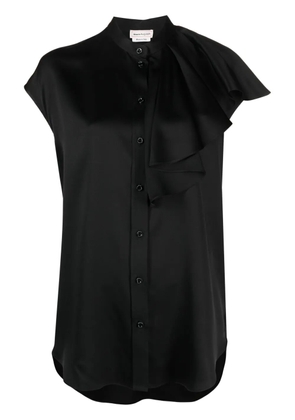Alexander McQueen sleeveless ruffled blouse - Black