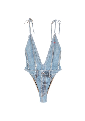 Diesel tie-strap printed swimsuit - Blue
