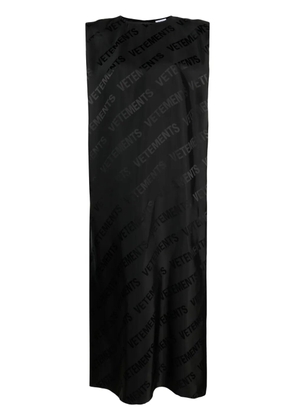 VETEMENTS logo-print sleeveless dress - Black