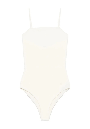 Jil Sander logo-embroidered swimsuit - Neutrals