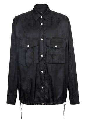 Balmain monogram button-up over shirt - Black